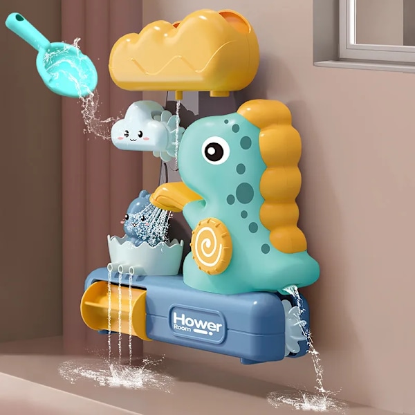 Baby badeværelse vand legetøj tegnefilm dyr dinosaurer rør montering badekar bruser hoved børn bade lege vand legetøj