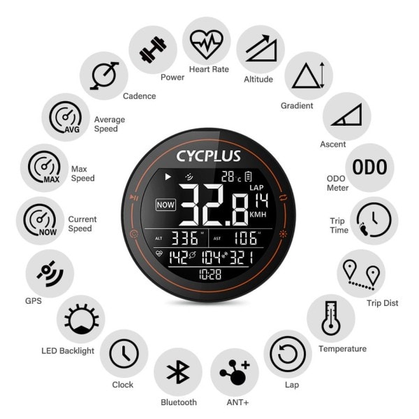 GPS Cykel Computer Cykling Speedometer Cykel Tilbehør Hastighed Kilometertæller