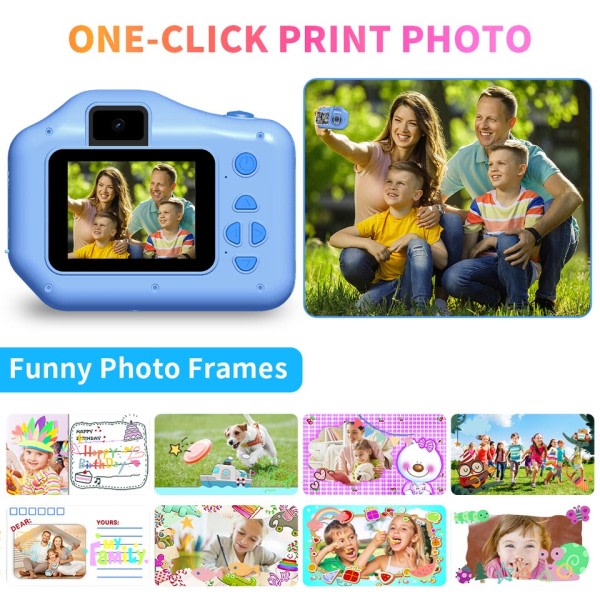 Børn's Instant Print Camera 1080P Selfie Video Child Camera