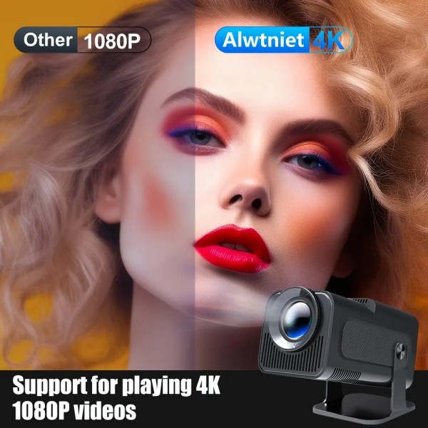 4K Native 1080P Dual Wifi6 BT5.0 Cinema Outdoor Portable Projector
