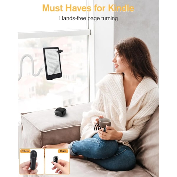 Fjernkontroll Page Turner for Kindle Kobo Bluetooth E-Reader Clicker TikTok Rulling Fjernkontroll Kamera Lukker