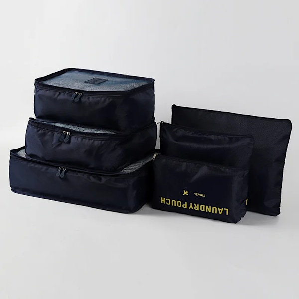 Förtjockad Resa Packning Kub 6/1 Piece Set Mode Vattentät Stor Kapacitet Kläder Sortering Förvaring Väska Herr's Weekend väska
