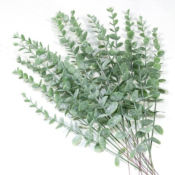 Kunstig eukalyptus blader grønne falske planter grener for bryllup fest utendørs hjemme hage bord dekorasjon