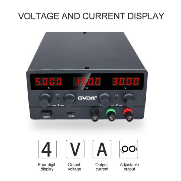 USB DC Säädetty Laboratorio virta syöttö Säädettävä 30V 10A jännite säädin