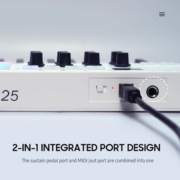 Mini USB näppäimistö MIDI ohjain 25 nopeus herkät näppäimet