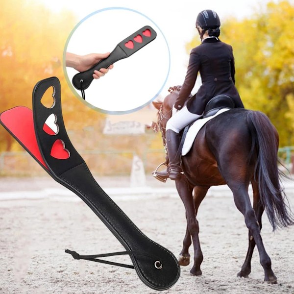 Hest Crop PU Læder Blødt Håndtag Ridning Pagaj