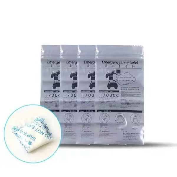 4 deler Utendørs Nød Uriner poser 700ml Easy Take Piss poser Reise Mini Mobil Toalett for baby