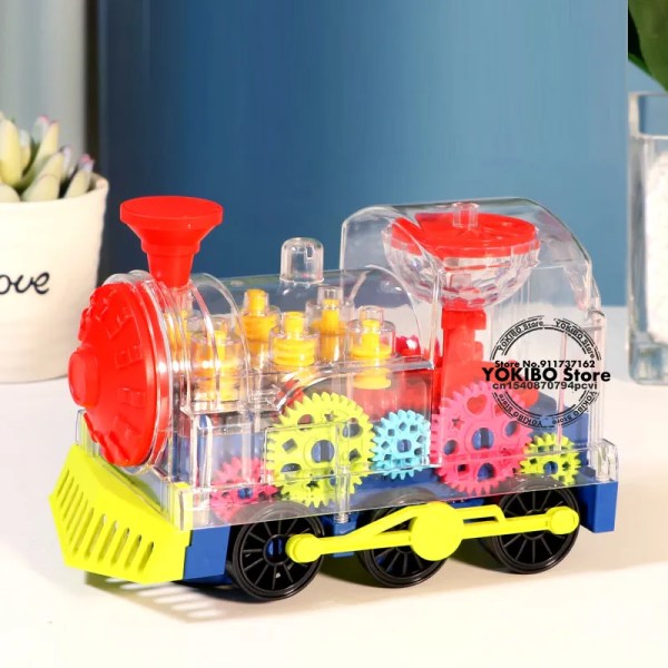 Elektrisk tåg leksak för barn småbarn krypning träna med ljus  ljud musik tidigt pedagogiska leksaker tåg leksaker