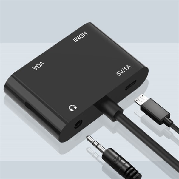 GRWIBEOU VGA til HDMI VGA adapter, 1080P VGA splitter 1 i 2 utgang for datamaskiner stasjonære bærbare datamaskiner skjermer projektorer