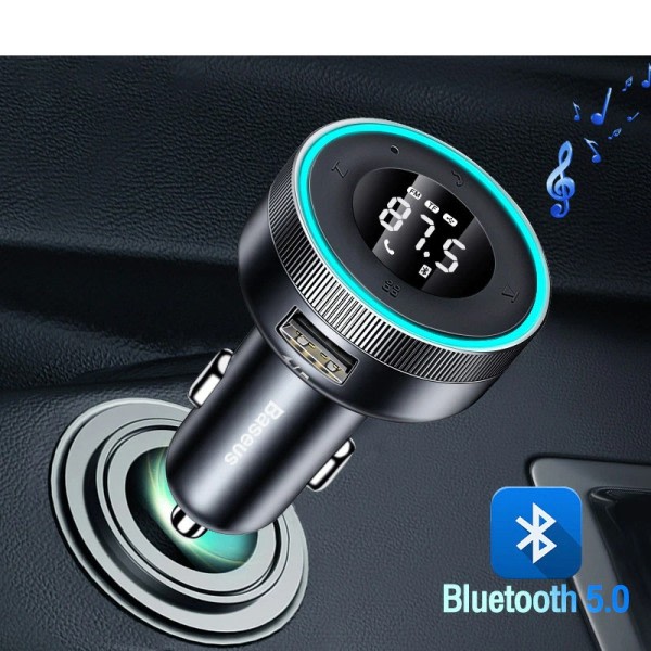 FM Sender Modulator Bil Trådløs Bluetooth 5.0 USB Rask lader Auto Aux Radio Mp3 spiller