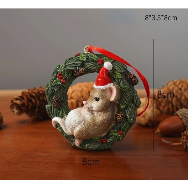 Jul dekorationer Djur Krans Ren Björn Jul Träd Hänge Älg Hjortar Harts Hantverk Ornament