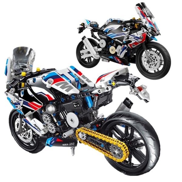 Teknisk Motorcykel Bil Modell Byggnad Block MOC Fordon Stad Speed Racing Motorcykel Leksaker