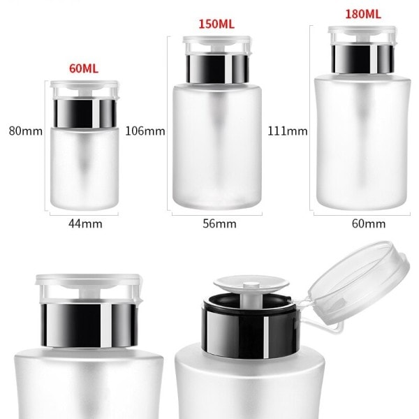Negle Flaske Tom Press Pumpe Dispenser Plast Polish Fjerner Renser Bærbar Sminke Manikyr Verktøy