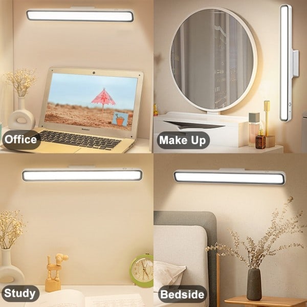 Skrivebord lampe LED USB Oppladbar Lys Trinnløs Dimming Bord Lampe