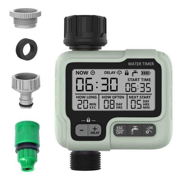 Stor Skjerm Display Hage Vanning Timer Irrigation Controller Digital Programmerbar Kran