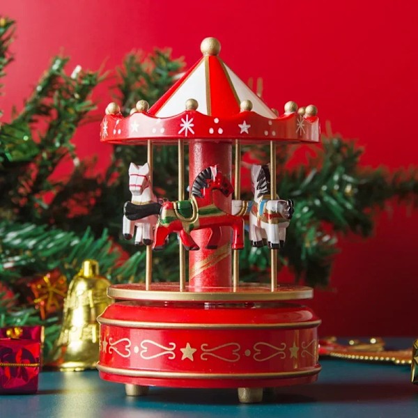 Jul dekoration prydnader karusell oktav box musik box födelsedag gåvor till barn nyår pynt