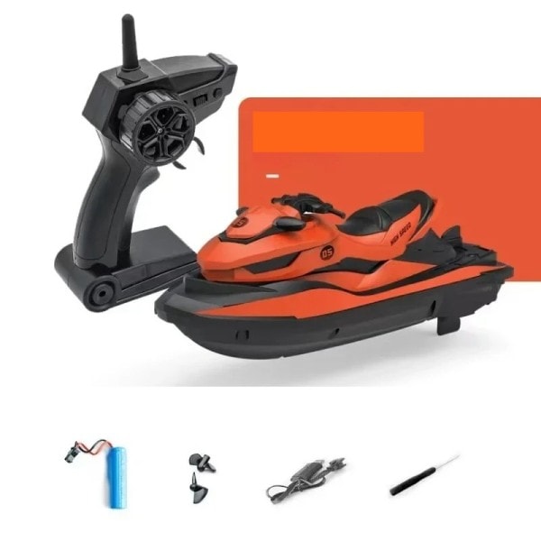 Fjernbetjening Båd 2,4G RC Jet Ski Mini Elektrisk Motorbåd til børn dobbelt motor Sommer Vand Leg