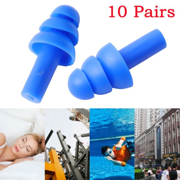 10 par myk silikon ørepropper vanntette svømming ørepropper gjenbrukbare støyreduksjon sove ørepropper med boks