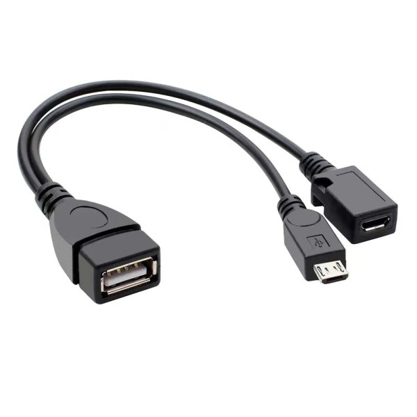 2 i 1 OTG Kabel Erstatning til Brand Stick 4K Kompatibel med Android Telefon Tablet Mikro USB Vært med Mikro USB strøm