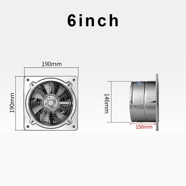 Rustfrit stål Køkken Ventilator Udstødning Røg Husholdning Udstødning Blæser
