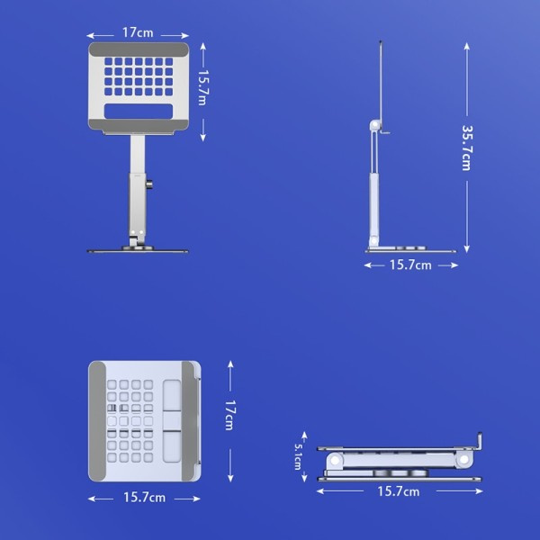 Legering Sklidende stang tilbagetrækbar foldbar tablet stander holder