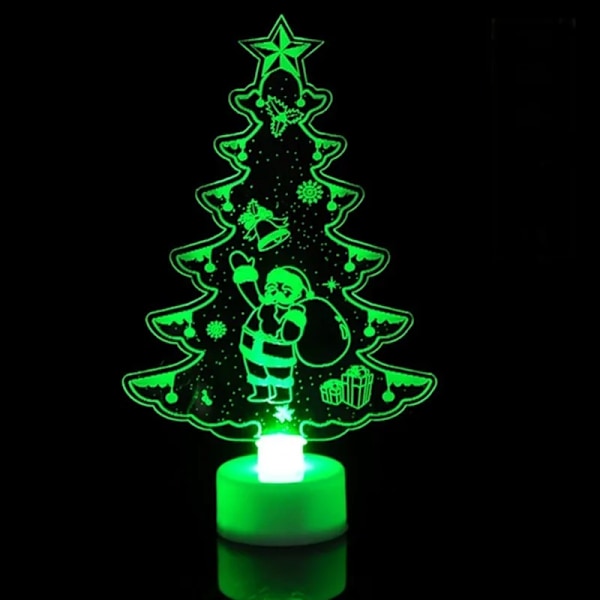 LED jul pynt natt lys blinker jul nissen snømann jul tre lys lampe