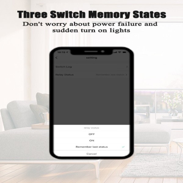 Smart Switch Med Energy Monitor 16A Kontroll Timer Trådlös Switch Arbeta Med Alexa Google Home