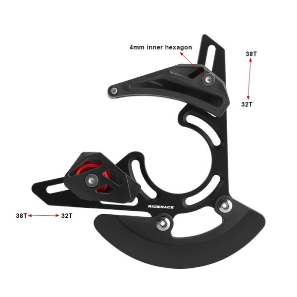 Cykel Kedja Guide Fäste MTB Cykel Enkel Kedjering Kedjehjul Bash Protector Plåt