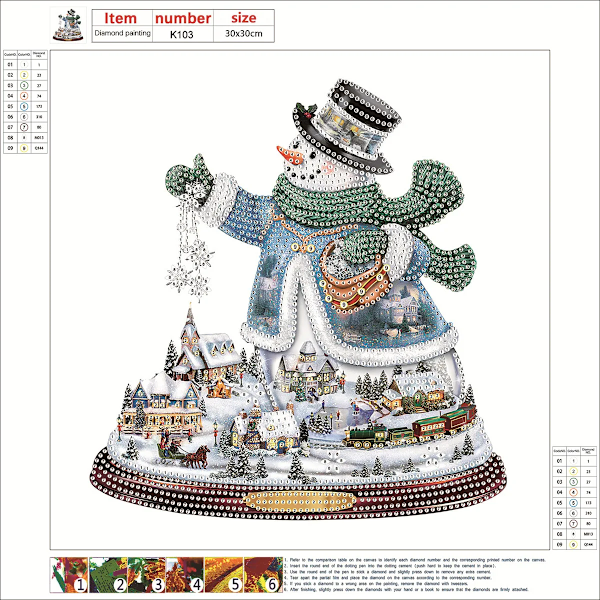 5D Snømann Diamant Maleri Desk Ornamenter Kits Jul Snømann Diamant Kunst til julepynt Ornamenter