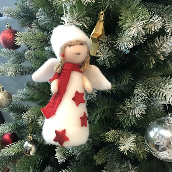 Engle pynt jul engel dukke hængende pynt jule træ plys pynt