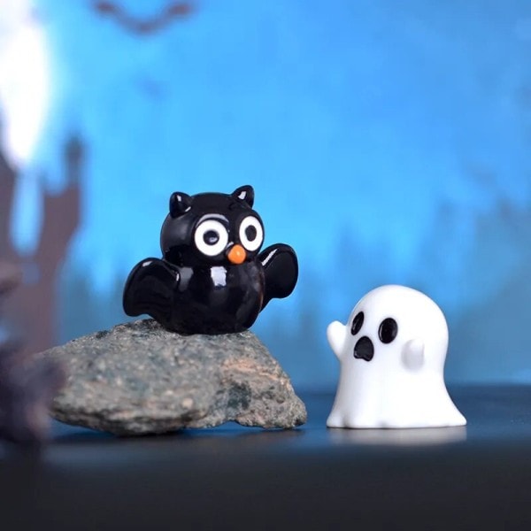 Figur Miniature Dejlig Tegnefilm Græskar Ghost Mikro Landskab Ornamenter