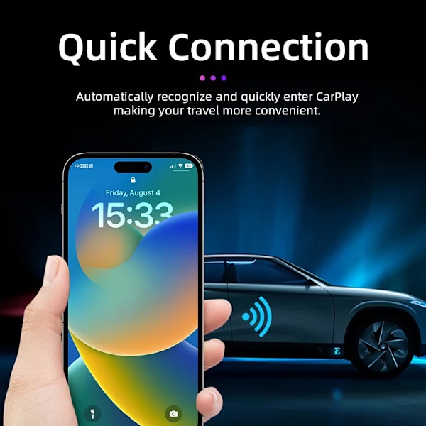 Trådlös CarPlay Adapter för Apple iPhone Trådlöst till trådlöst Carplay