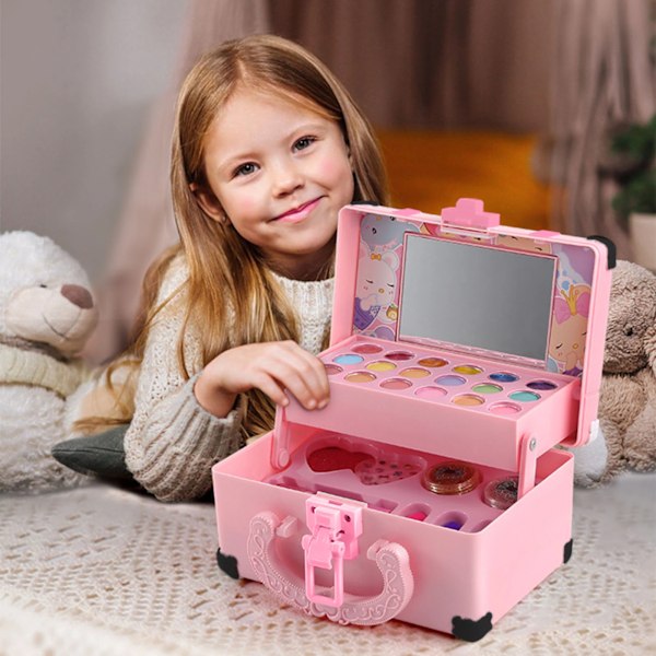 Barn Smink Kosmetika Leka Låda Princess Smink Flicka Leksak Lek set