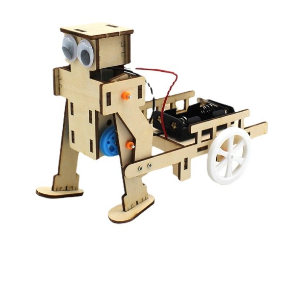 Robot Pull Cart Gör-det-själv Teknik Liten Produktion Manuell Experiment Sammansatt leksak modell