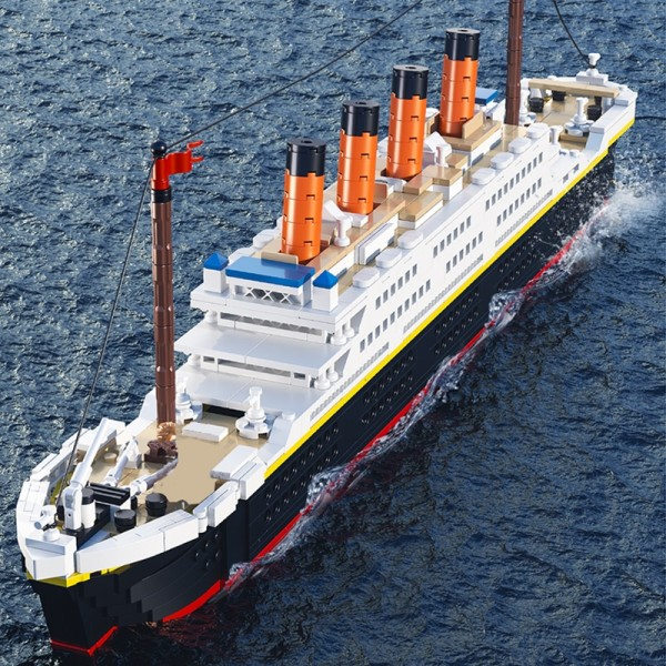 Mini World Famous Film RMS Titanic Skib Model Bygge Klodse Figurer Båd Venner Klodser Legetøj