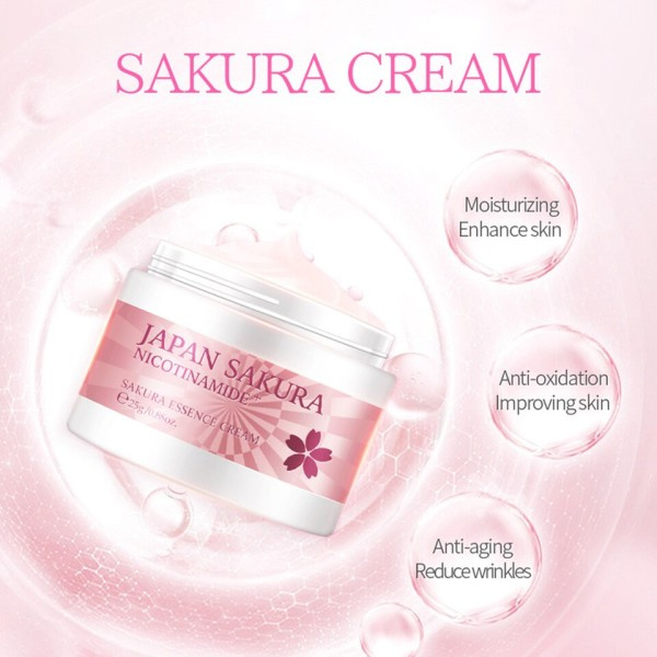 8 st Sakura Ansikte Hudvård Set Fuktgivande Närande Serum Lugnande Vitande Reparerande Anti-rynk Skönhet