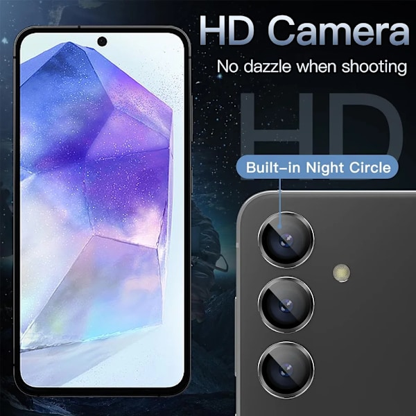 Kamera Protector Ring for Samsung Galaxy A55 5G Protective Lens Screen Herdat Glas Metal Cap