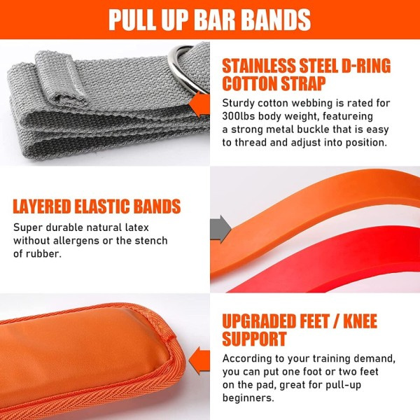 Pull Up Assist Band Set Motstand Band för Pull Up Assist för Män Kvinnor Hängande Träning Chin-up