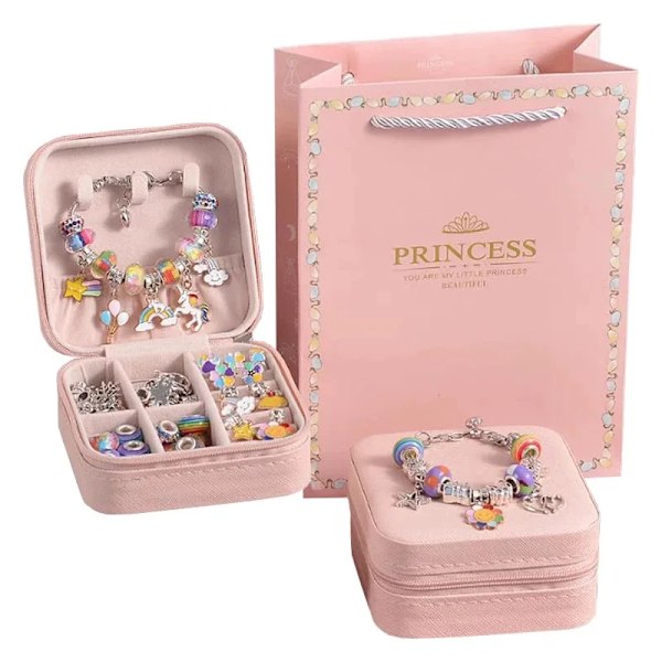 Gör det själv pärlor armband set med förvaring box smycken tillverkning kit