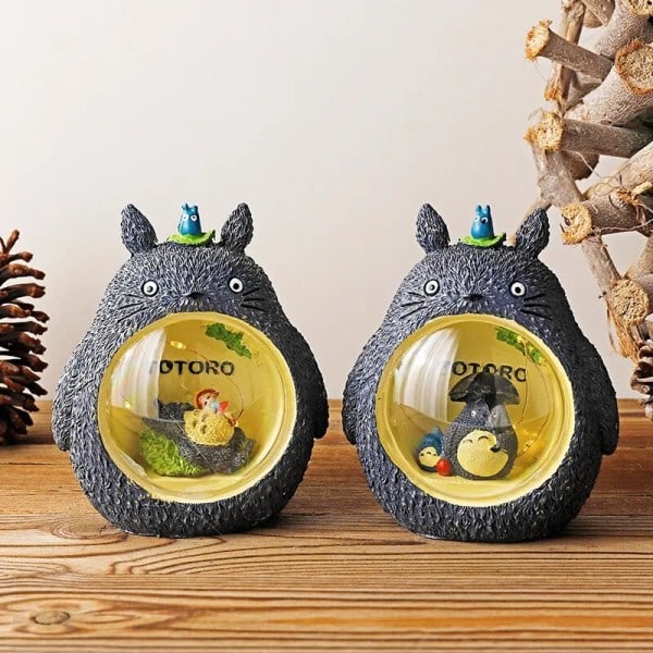 Anime Min Nabo Totoro Figurer Modell Leketøy LED Natt Lys Soverom Ornament