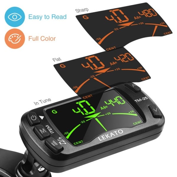 Klipp på tuner gitar tuner metronom 3 in 1 tuner metronom elektrisk ukulele tuner