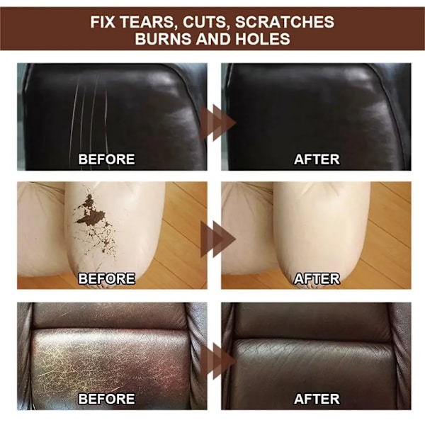 Svart 20ml Läder Reparation Cream Kit Color Restore Verktyg