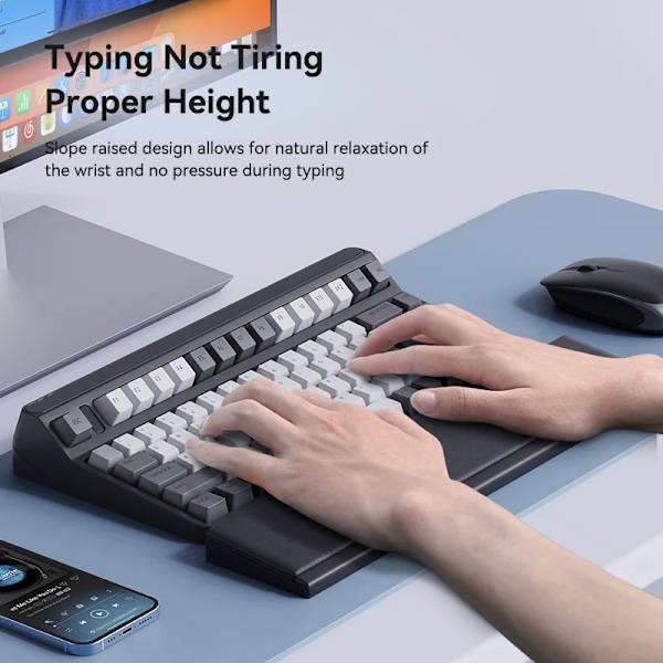 Tangentbord Handled Stöd Pad Ergonomiskt Mjukt Minne Skum Stöd Skrivbord Förvaring Låda Lätt Skrivning Smärtlindring