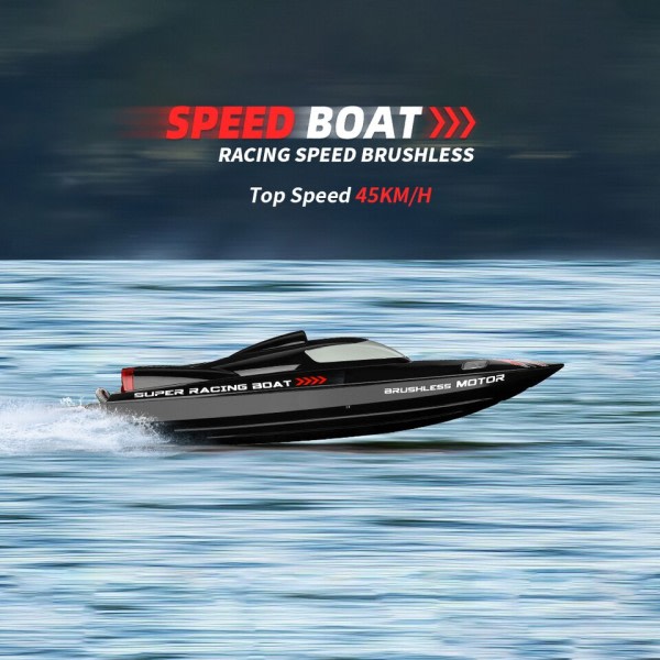 RC Båt 2,4Ghz 55KM/ H Brushless Høy Speed Racing Skip 2200mAh Fjernkontroll Kontroll Speedboat Leker