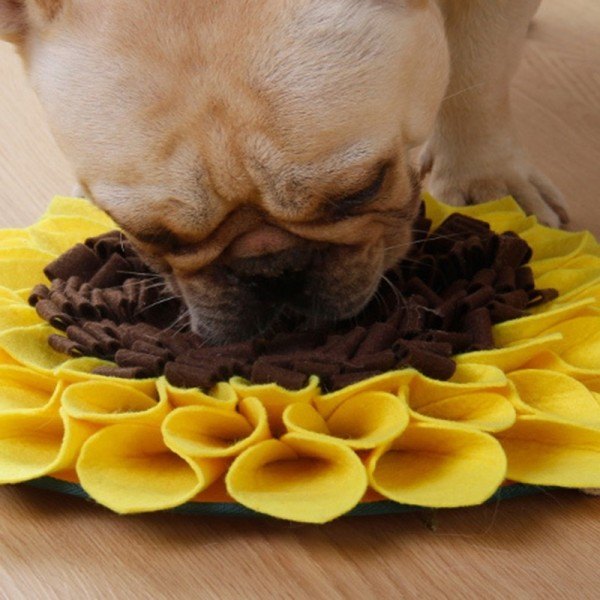 Kjæledyr Sniffing Matte Trening Dekken Hund Snuffle Matte Solsikke Pad Hund Lettelse Stress Nesearbeid Puslespill Lekematte