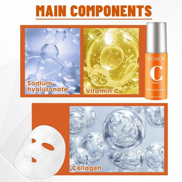 Kollagen Anti Aging Ansiktsmask VC Whitening Serum Spray Set Wrinkle Ta bort Essence