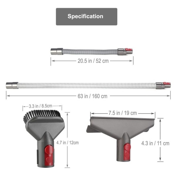 Borste tillbehör för Dyson V15 V11 V10 V8 V7 dammsugare byte tillbehör tillbehör