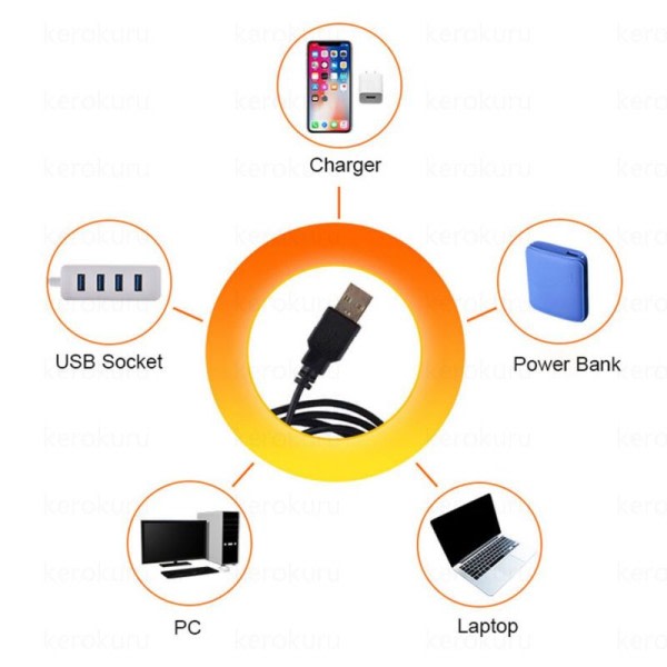 USB Solnedgang Lys Mobil Telefon Selv Fotografi Lys  LED Rainbow Neon Nat Lys Projektor