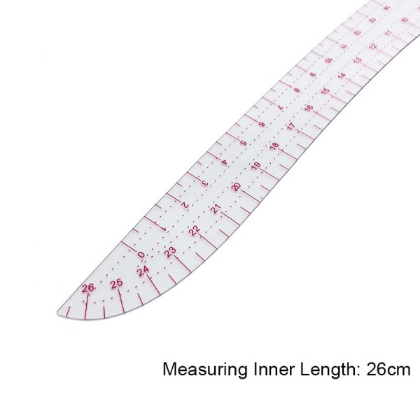 Multifunksjonell myk plast komma formet kurve linjal skalaer sy verktøy