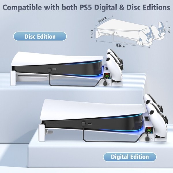 PS5 konsoli vaaka jäähdytys jalusta PS5 jalusta pidike PS5 ohjain laturi Playstationille 5 levy & digitaaliset versiot